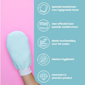 PINK Peeling handschoen - mintgroen